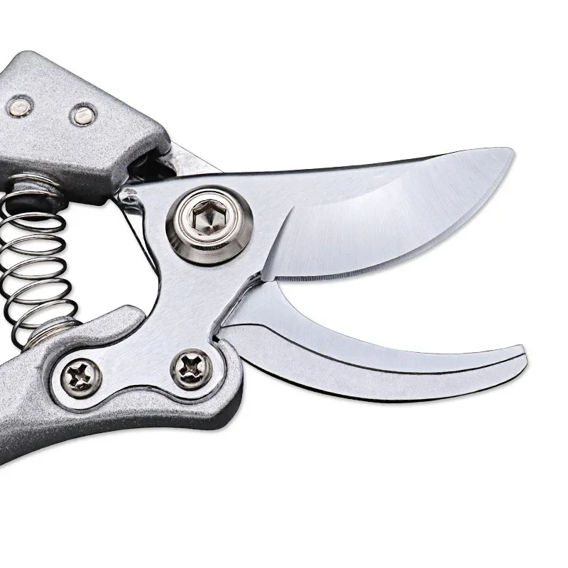 8 Inch Carbon Steel Blade Aluminum Alloy Handle Silver Bird-bill Pruning Shear Household Fruit Tree Shears Branch Garden Scissor