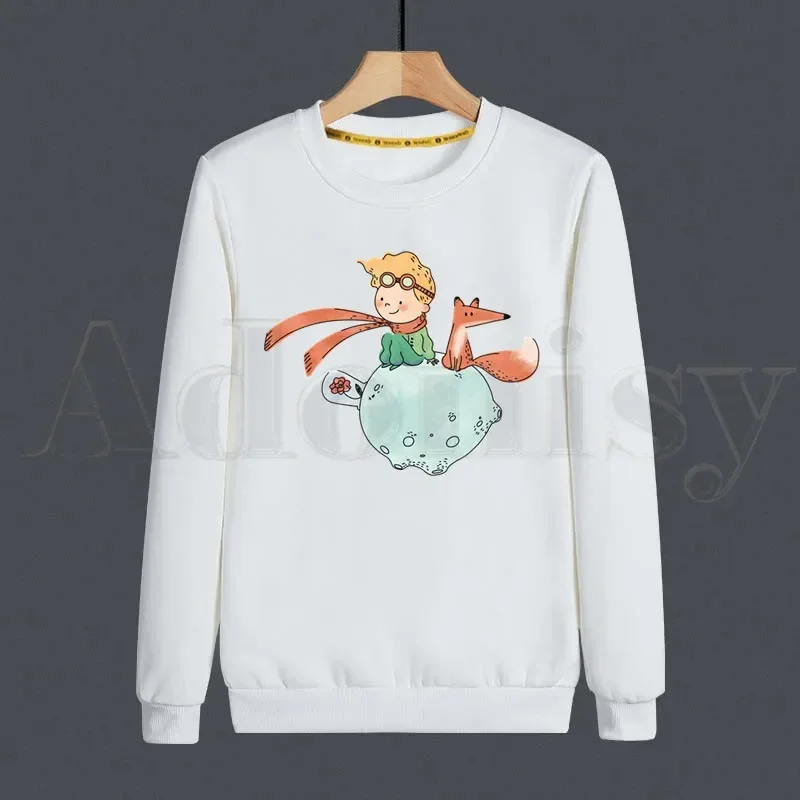 Little Prince Art Beautiful Retro Pretty Cute Hoodies Sweatshirt Print Trend Mens Clothes Hip-Hop Male Crewneck Hoodies Men