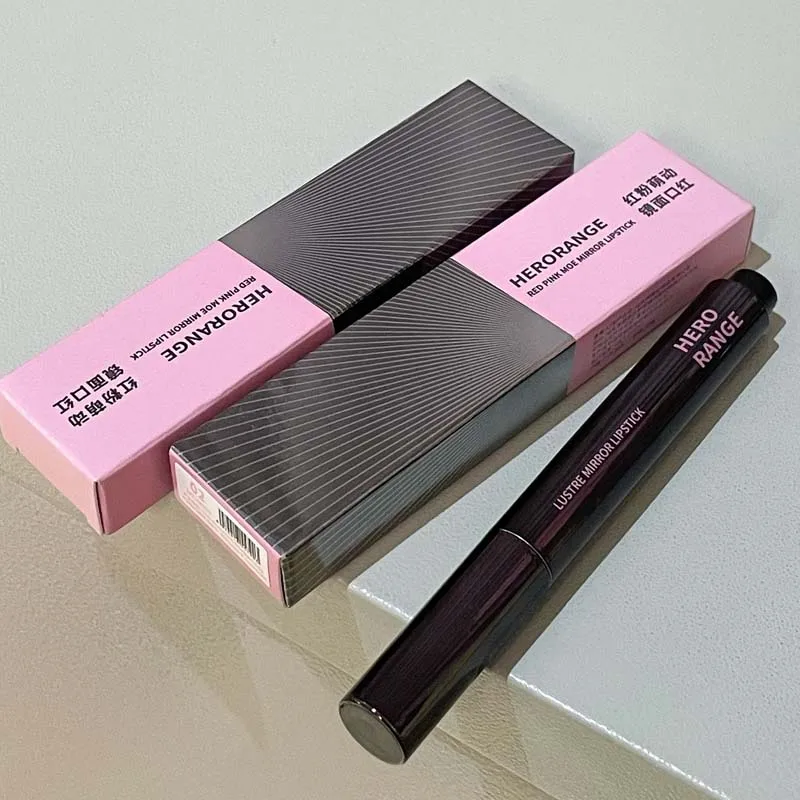 أحمر شفاه HERORANGE Push-button Mirror أحمر شفاه مرطب يدوم طويلاً