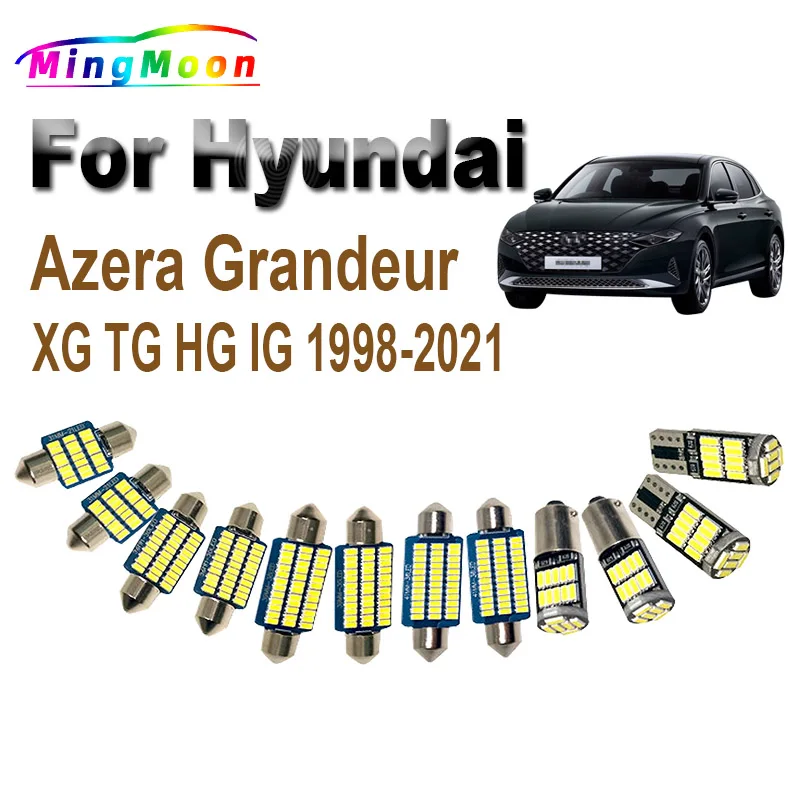 

LED Interior Map Dome Trunk Light Kit For Hyundai Azera Grandeur XG TG HG IG 1998-2017 2018 2019 2020 2021 Reading Bulbs