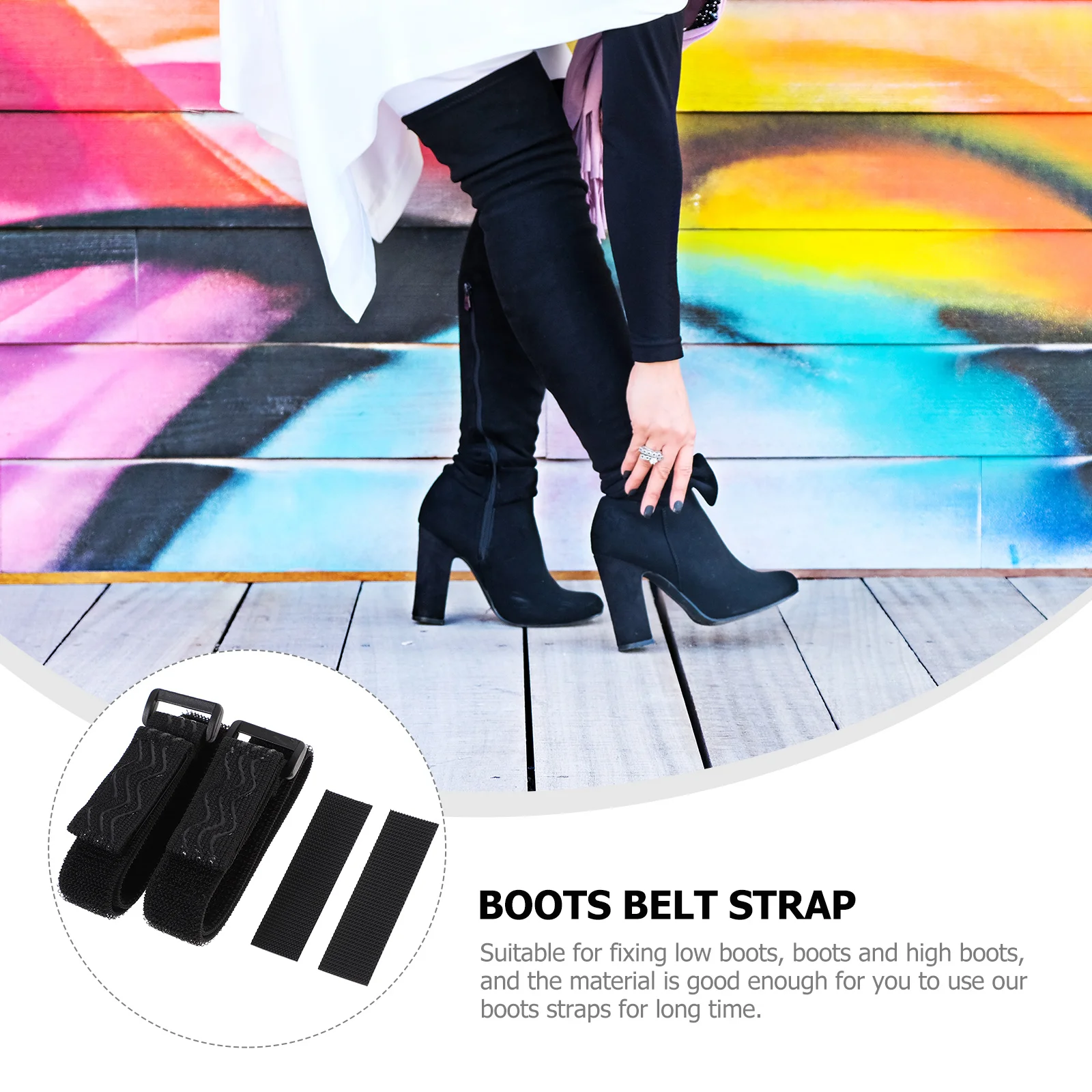 

High Boot Elastic Anti-Slip Strap Fixing Stabilizer Adjustable Self-Adhesive Band Sticker For Over-Knee Low Boots Accessory