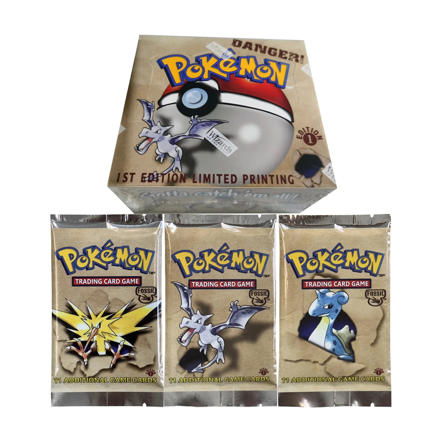 

Карты Pokémon 1st Edition Fossil Booster Foil 36 упаковок PKM Proxy Card Trading Card Game Карточная игра Весь набор Коллекция Карточная игрушка