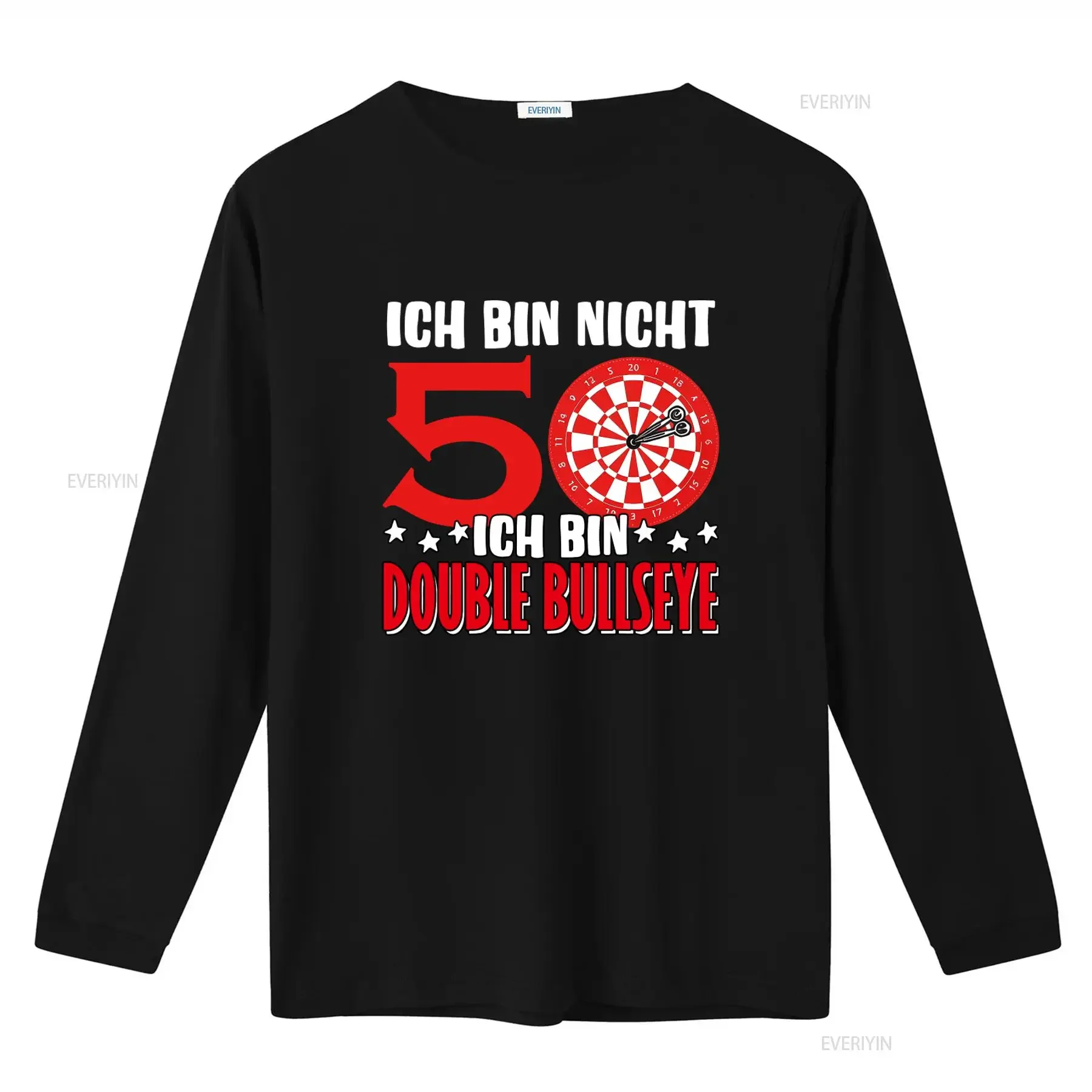 50 Years Fifty Darts T Shirt Ich Bin Nicht 5 Double Bullseye Design vintage Washed homme Soft streetwear Versatile fashion