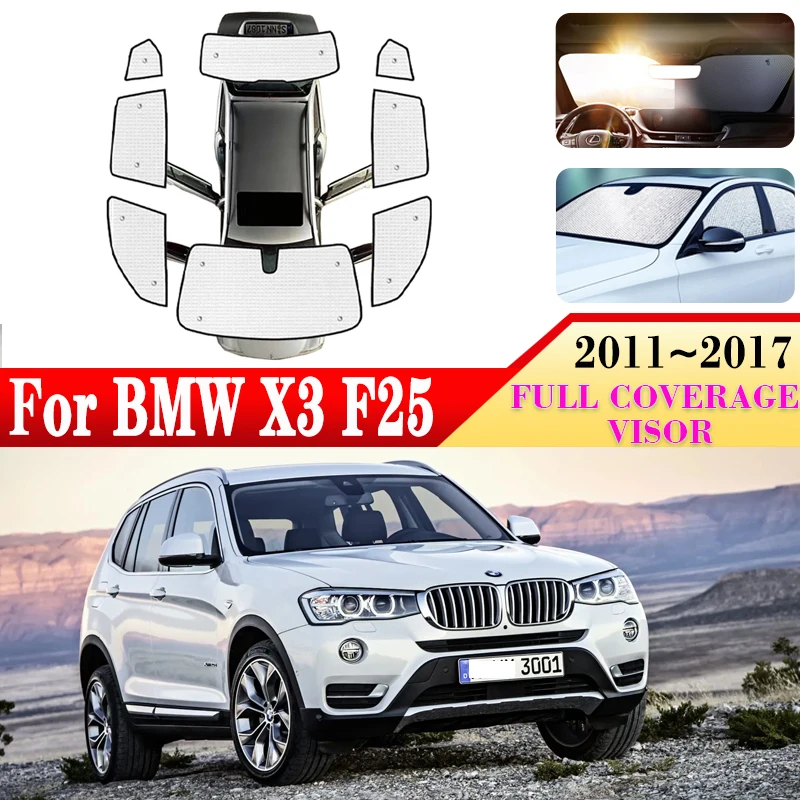 

Car Cover Visors For BMW X3 F25 2011 2012 2013 2014 2015 2016 2017 Auto Windshield Anti-UV Sun Protector Covers Car Accessories