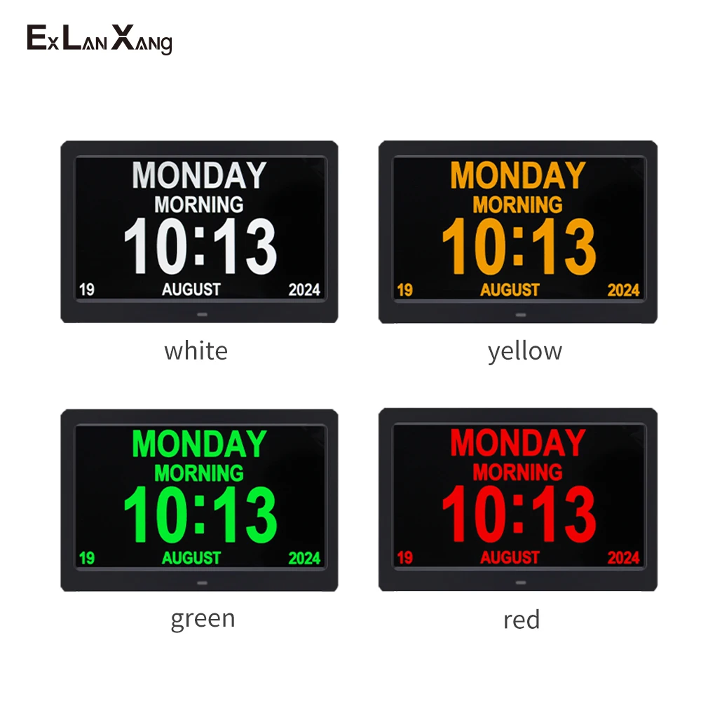 10.1/7.1 Inch Digital Photo Frame LED Calendar Clock Multi-Languages to display Medicine Time Reminder Alarms for Elder Dementia