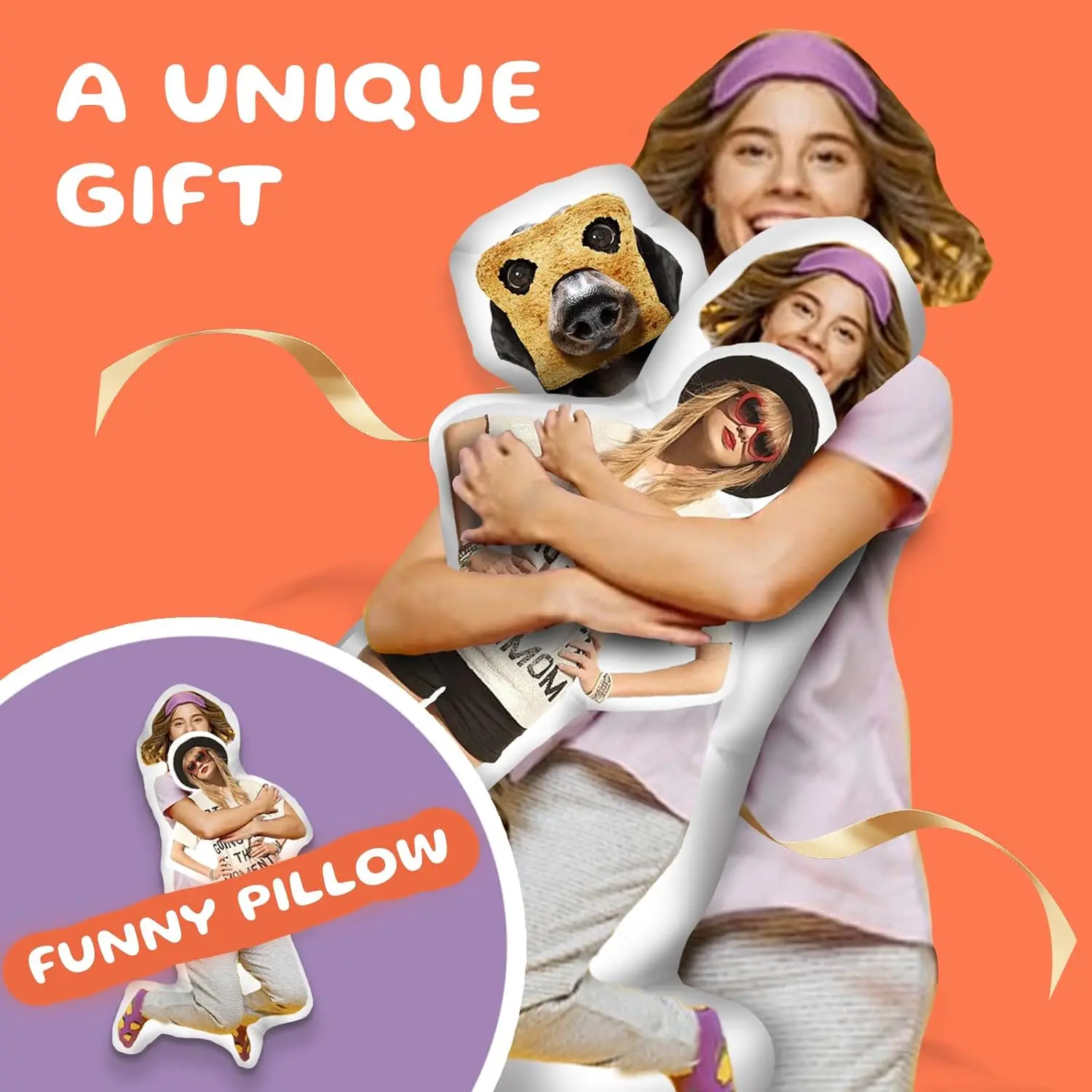 Custom Pet Shaped Pillow from Photo Personalized 3D Dog Cat Shape Cushion Double Sided Picture Gift for Pet Lovers