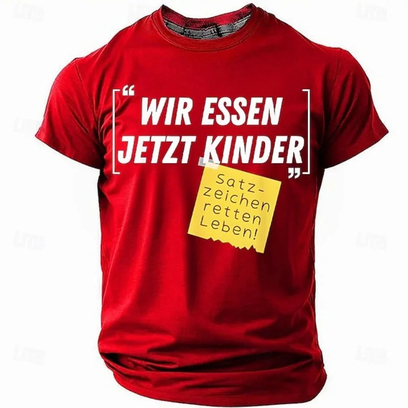 

Summer Men's Fun Letter Printed Short Sleeve Daily Casual Round Neck Short Sleeve Casual Comfortable Breathable Men's T Shirt