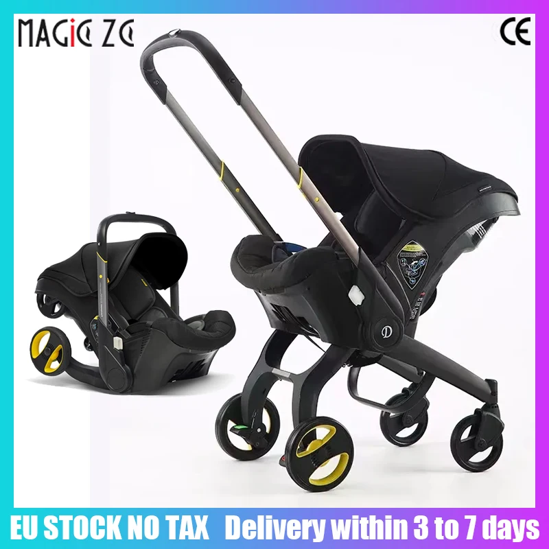 Baby Stroller  4 in 1 Lightweight Luxurious Pushchair Portable Newborn Mother Kids Car Seat Folding Carriage Baby Isofix Infant