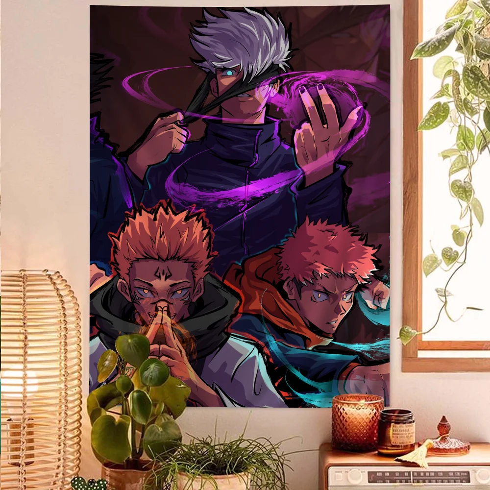 

Jujutsu Kaisen Anime Cartoon Tapestry For Living Room Home Dorm Decor INS Home Decor