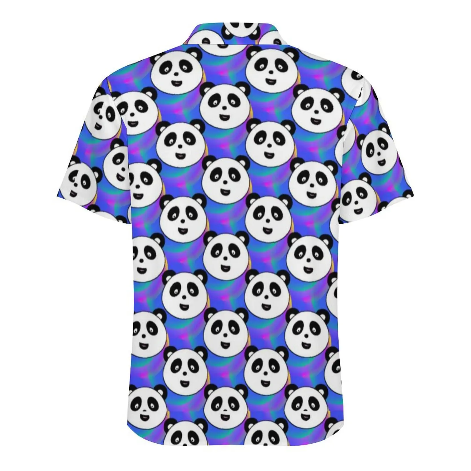 Panda festa férias camisa kawaii animal impressão verão camisas casuais masculino blusas elegantes de manga curta respirável design roupas