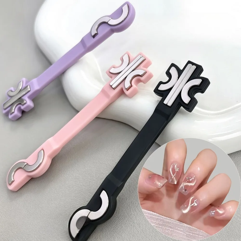 Double‑Ended Ribbon & S‑Shape Cat Eye Nail Magnet, Strong Magnetic Stick for UV Gel Polish DIY Manicure Nail Art Manicure Tool