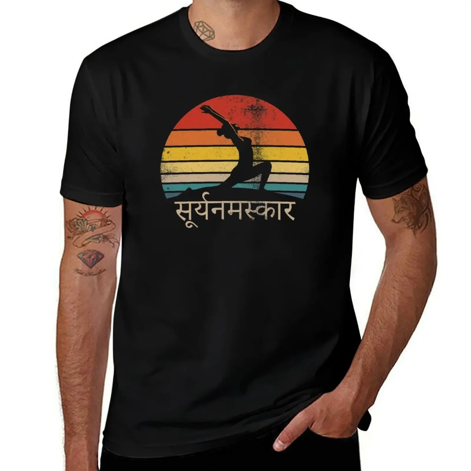 Surya Namaskara Sun Salutation Yoga T-Shirt shirts graphic tees blue archive funny t shirts for men