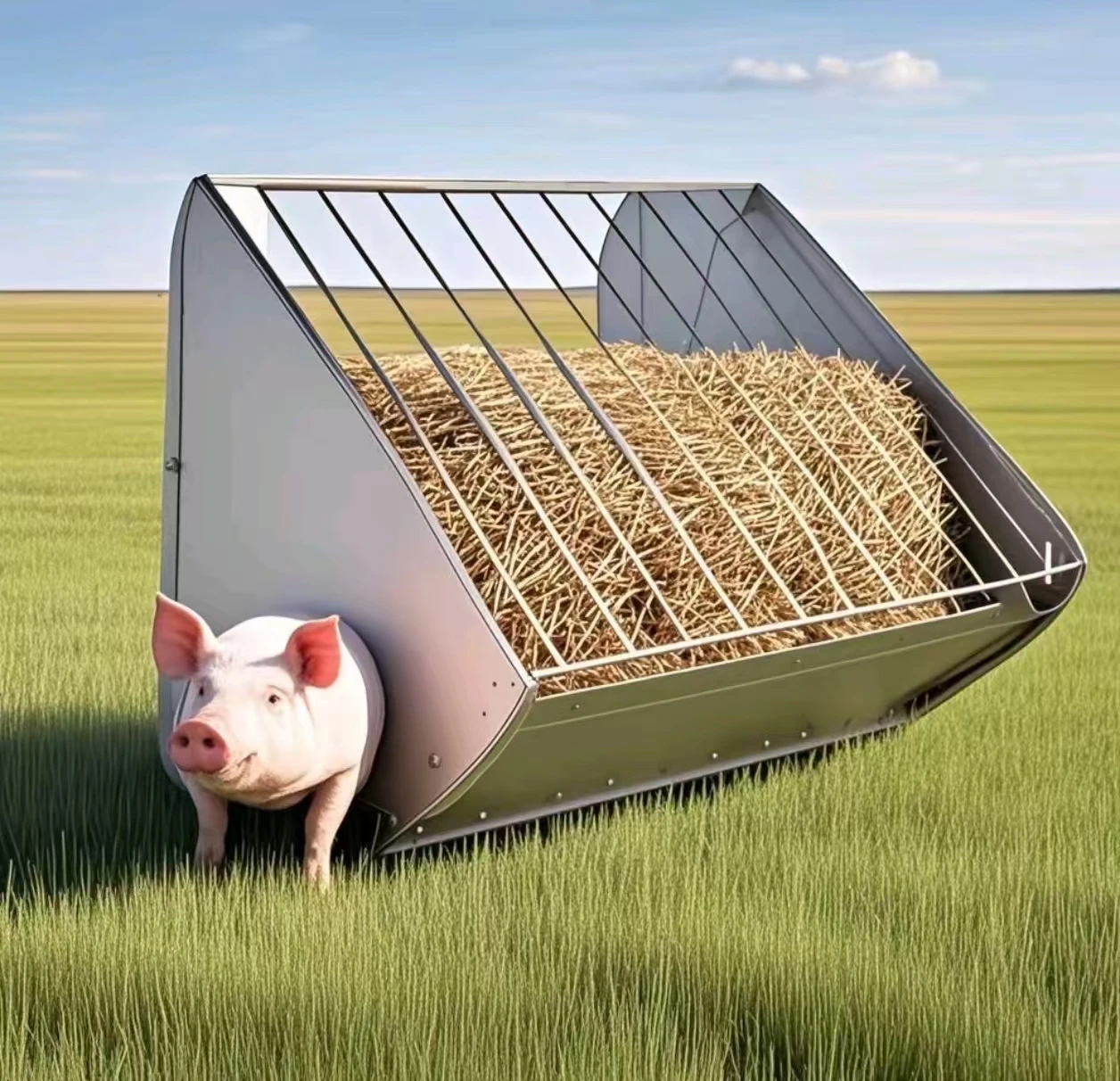 رف القش المثبت على الحائط من الفولاذ الكربوني ذو سعة كبيرة للخيول/الأغنام/الماعز #5