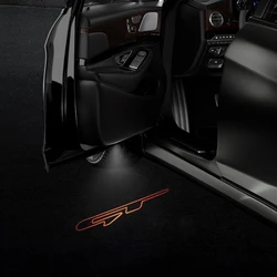 For GT Logo KIA KN K5 K3 Sportage Ceed RIO Hyundai Venga Infrared Sensor Car HD Door Welcome Light Led Projector Lamp 1/2PCS