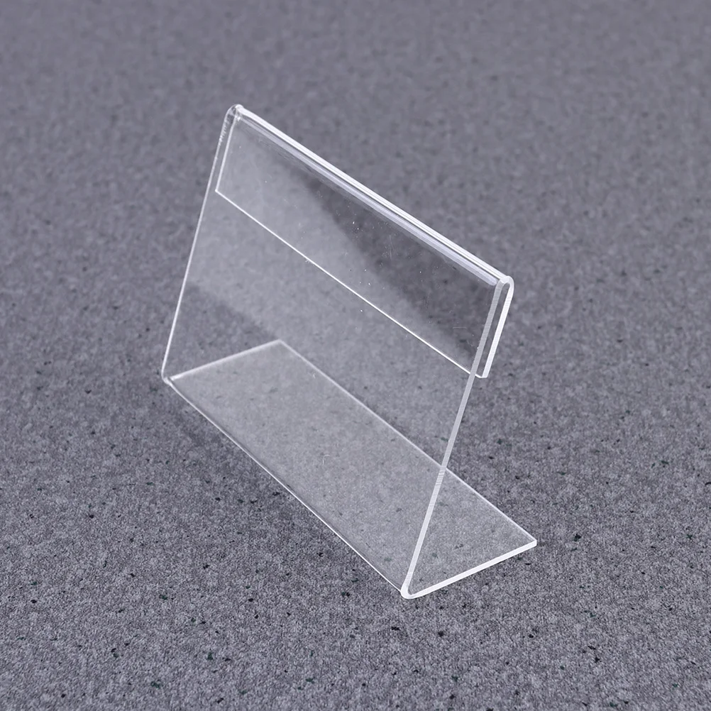 25 Pcs Acrylic Card Holders for Signs Table Stands Tabletop Mini Display Name Tables Tag Desk
