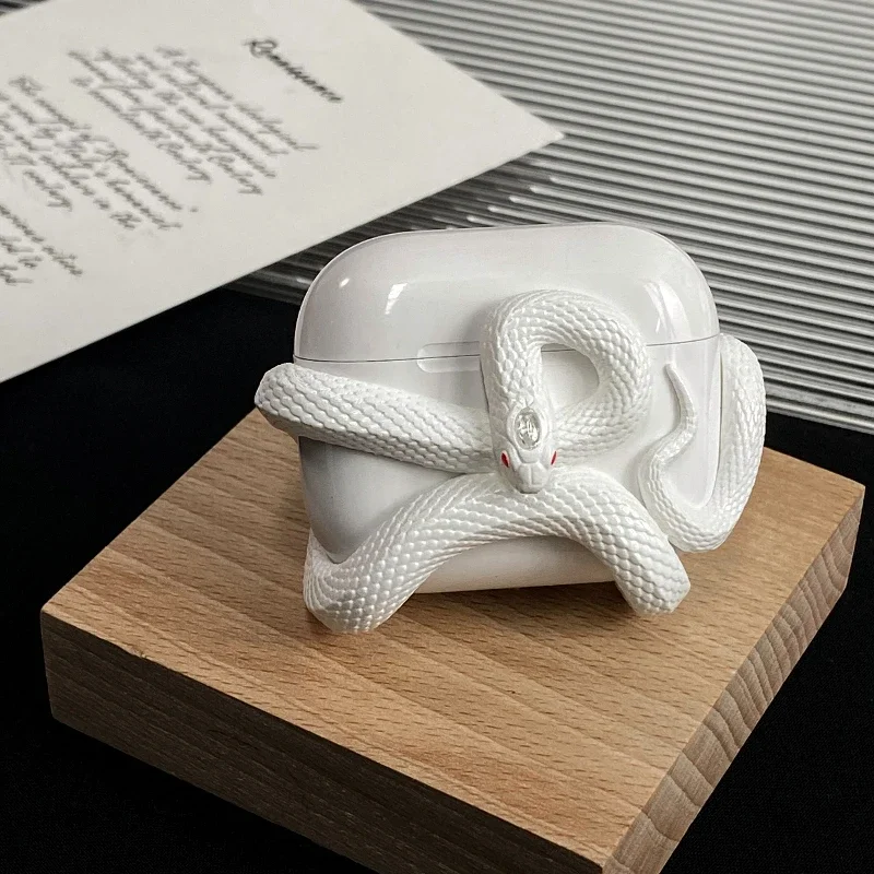 Airpods Pro1/2 Earphone Case Original Design Serpentine Earphone Decoration 3D Printed Resin Anti Drop Earphone Protective Cover