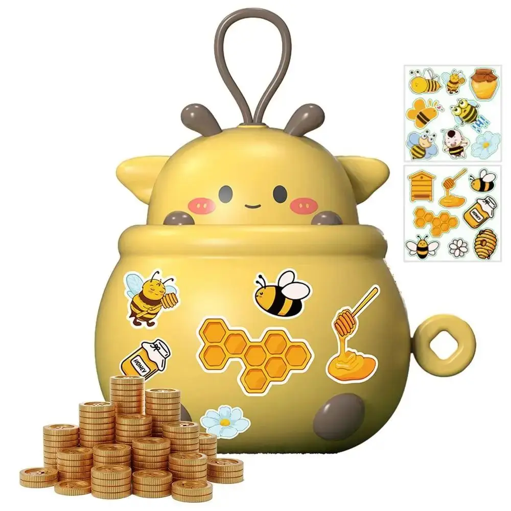 Mini Atm Machine Adorable Panda Piggy Bank Candy House Bee Pig Animal Bank Safe Box Durable Safe Children Money Boxes Coins Cash