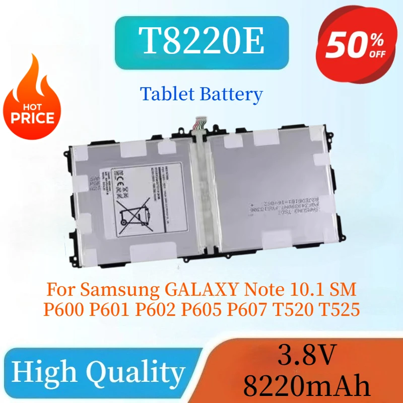 

New 3.8V 8220mAh T8220E T8220C Replacement Laptop Battery For Samsung GALAXY Note 10.1 SM P600 P601 P602 P605 P607 T520 T525