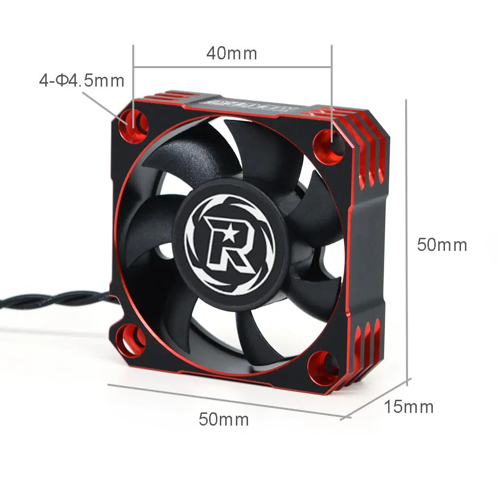 Surpass Hobby Rocket-RC 30mm 40mm 50mm 25mm 35mm Metall Lüfter für RC Auto ESC Motor Wärmeableitung-V2 Version Rot & Schwarz – Detail 16