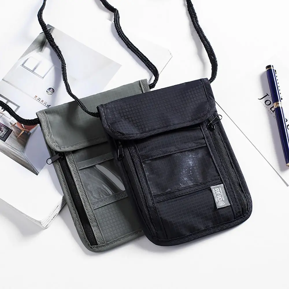 Unisex Nylon RFID Passport ID Bag Waterproof Multi-Functional ID Credit Card Holder Packet Women