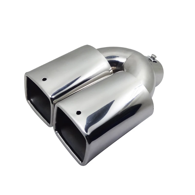 1PC Exhaust Pipe Double Head Muffler Suitable for Corolla LEVIN Vios YARiS L Stainless Square Double Head Exhaust Pipe Muffler