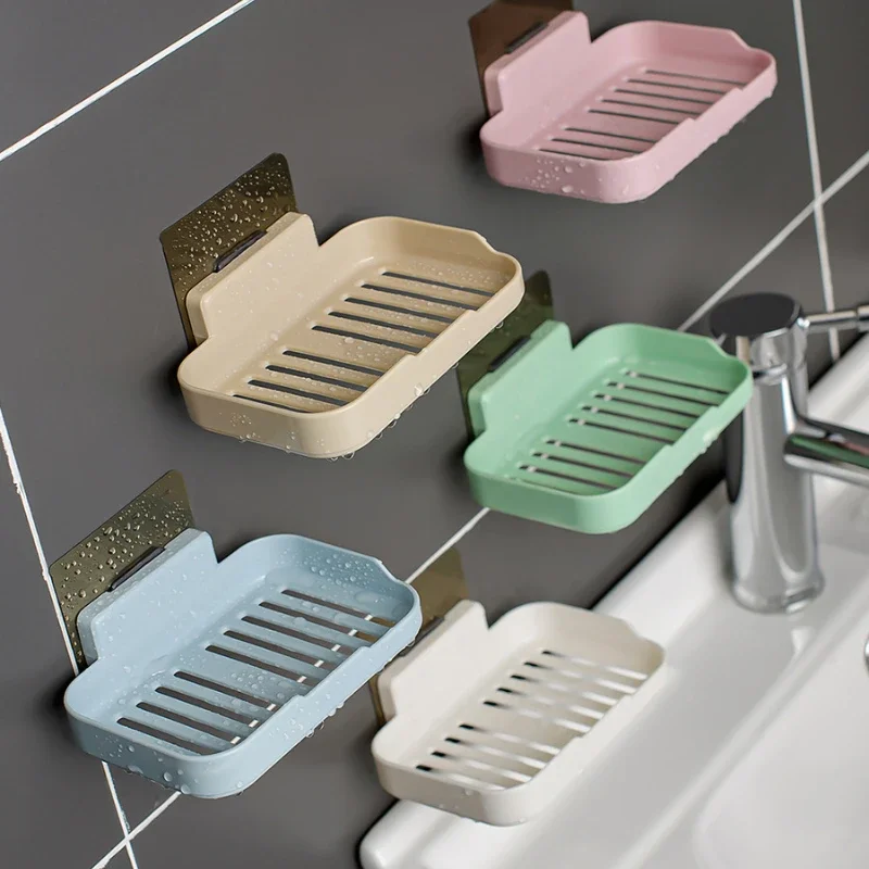 Bathroom Supplies Bathroom Shower Soap Holder Wall Mounted Soap Dishes Box Toiletries Organizer Kitchen Storage Rack for Bath