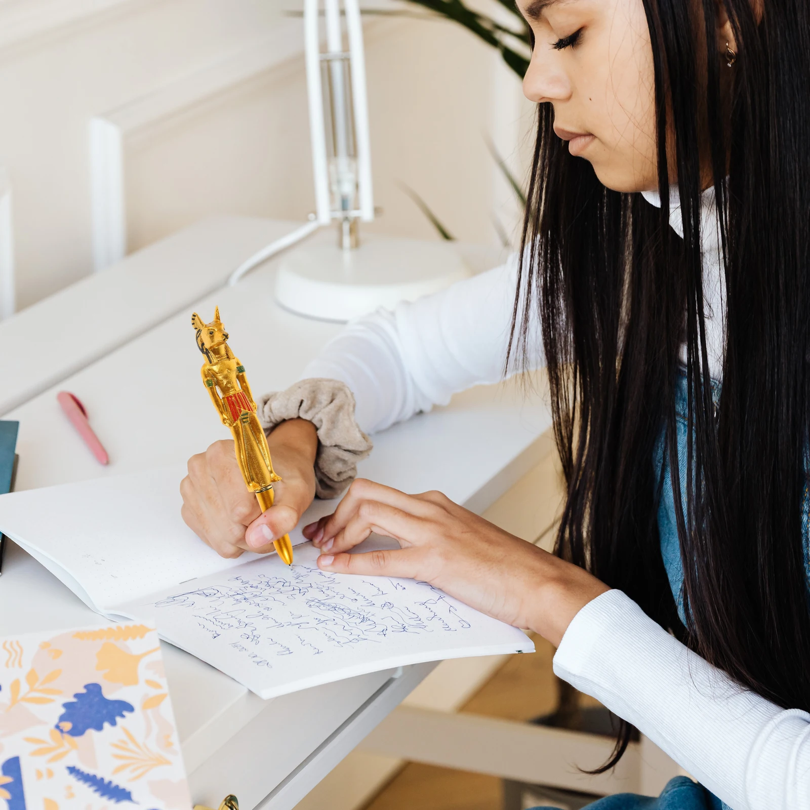 

5 шт., шариковая ручка в форме фараона, креативный письменный инструмент в форме египетского персонажа для школы, офиса, дома, пластиковая ручка для вывески, дизайн вентилятора