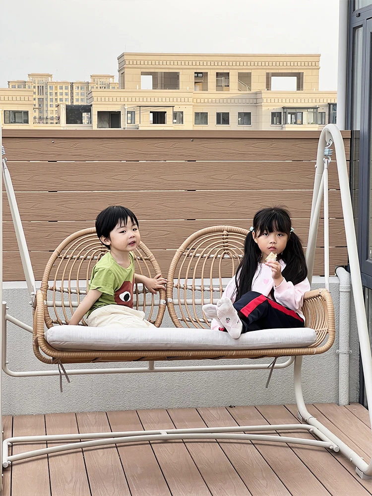 أرجوحة خارجية للأطفال، أثاث أطفال، شرفة فناء صغيرة، أرجوحة مفردة ومزدوجة، حديقة فناء، فناء