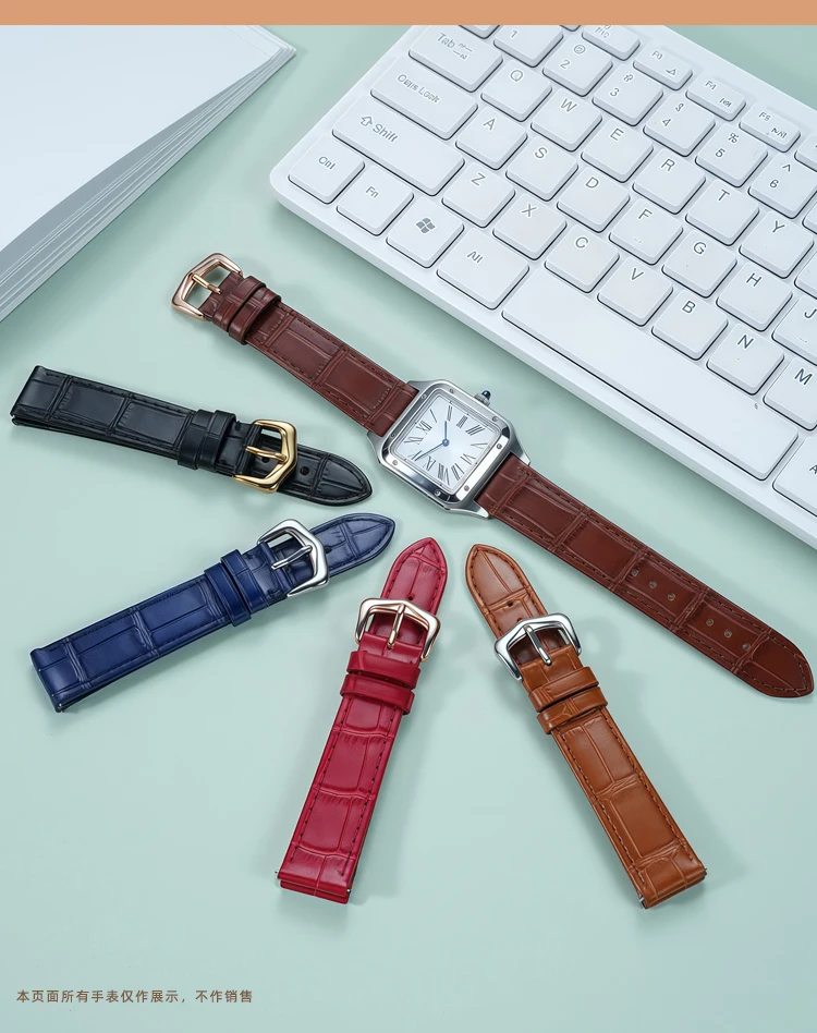 15mm 17mm 18mm 20mm Quick Release Genuine Cowhide Leather Watch Strap For Cartier Santos Dumont Tank London series Unisex