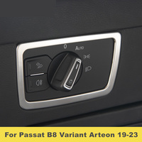 1x Car Headlight Switch Trim Cover Decoration For Passat B8 Variant Arteon 2019-2023