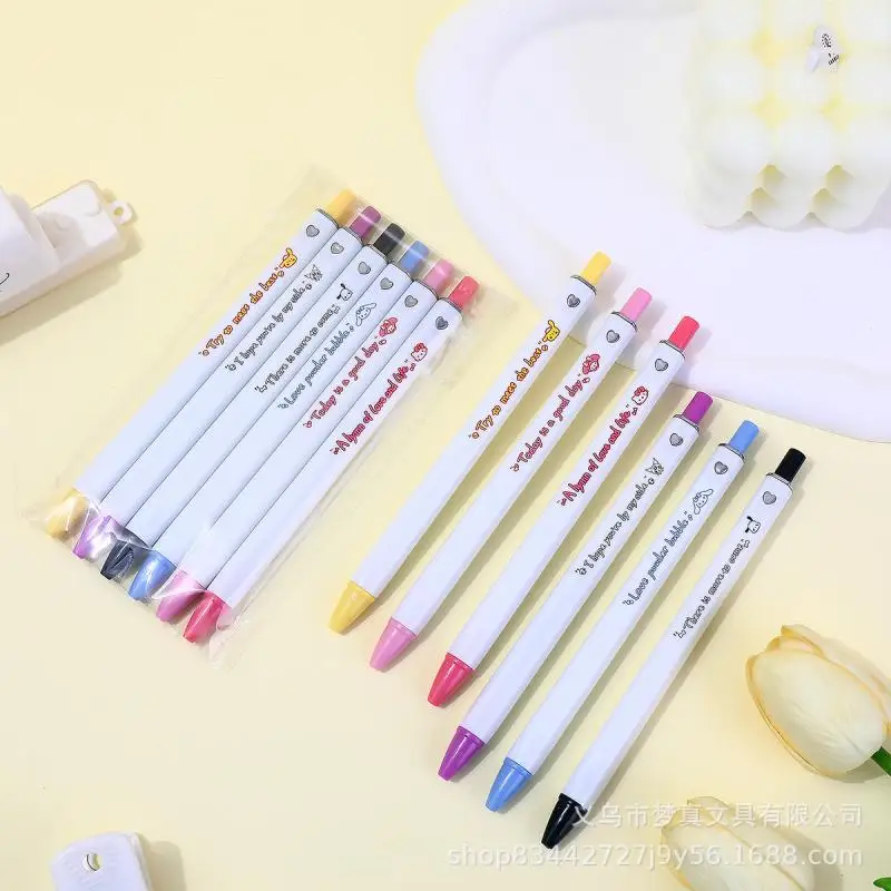 Kawaii sanrio hallo kitty cinna moroll pochacco neutraler stift quadratischer stift feder stift kopf 0,5mm schnell trocknender stift briefpapier für mädchen