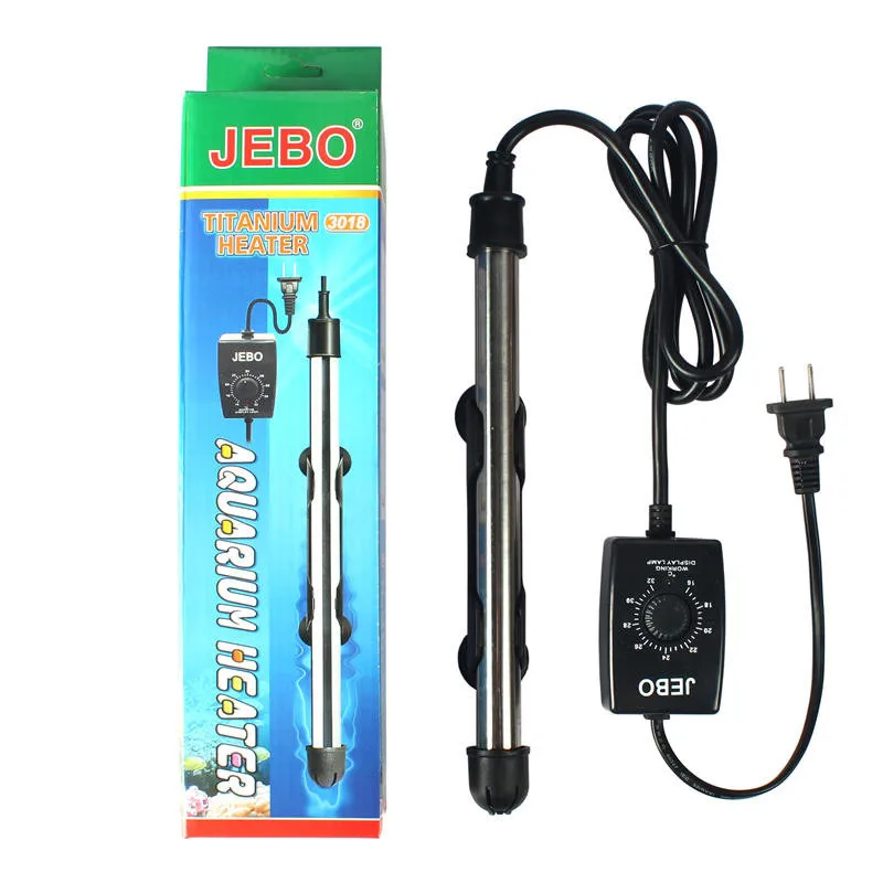 JEBO 300W 200W 100W Adjustable Automatic Aquarium SUBMERSIBLE Heater Stainless Steel Fish Tank Water Heater Thermostat