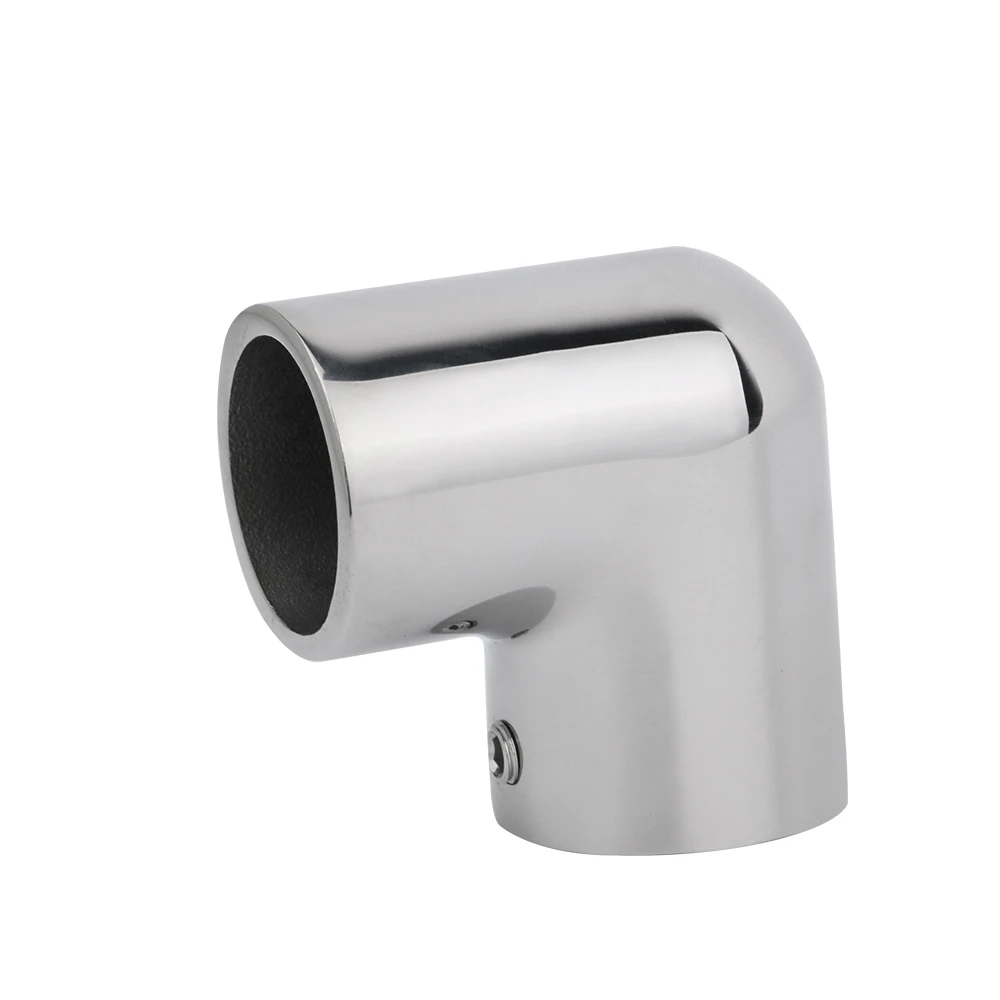 Boat 316 Stainless Steel 2-Way 22/25/30/32mm Tube Connector 90° Elbow Pipe Handrail Fitting Pipe Components Marine Hardware