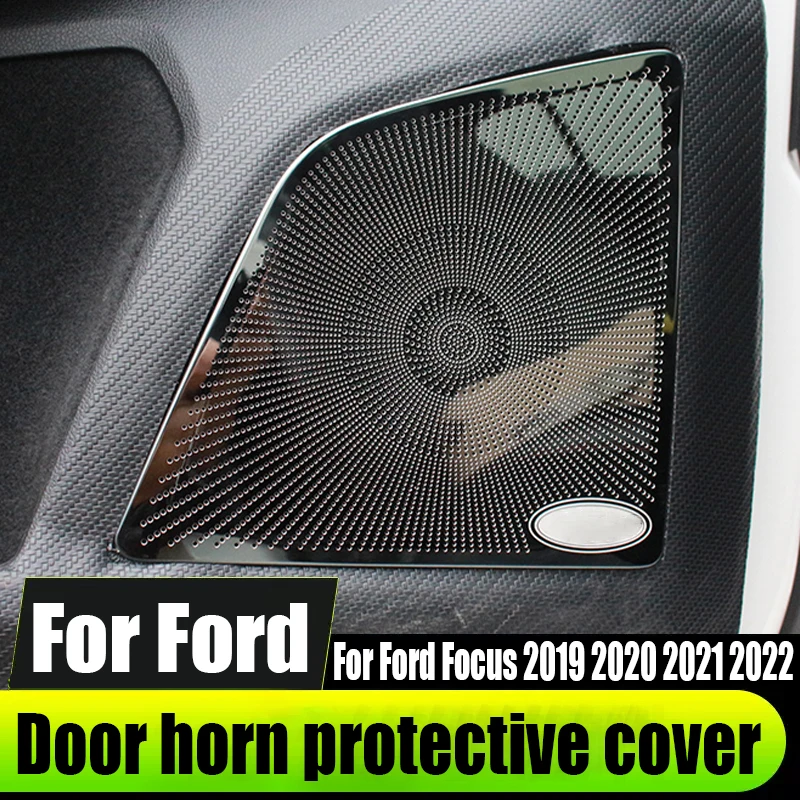

Car door horn protective cover car interior decoration products stainless steel material For Ford Focus 2019 2020 2021 2022