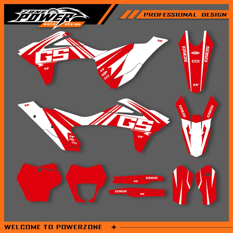 

POWERZONE Motocross Team Graphics Background Sticker Decal Kits For GASGAS 2021 2022 2023 EC 200 250 300 Customized Number 01