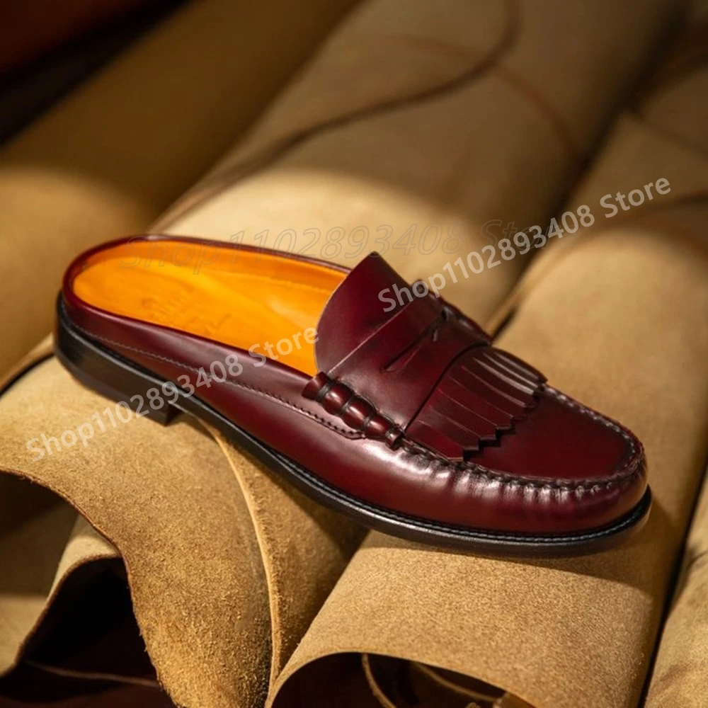 Mixedcolorด้านหน้าFringe Decor Men Casualรองเท้าหนังแบนLoafersรองเท้าผู้ชายสุภาพบุรุษสบายๆ 2025 ฤดูใบไม้ร่วงZapatillas Mujer