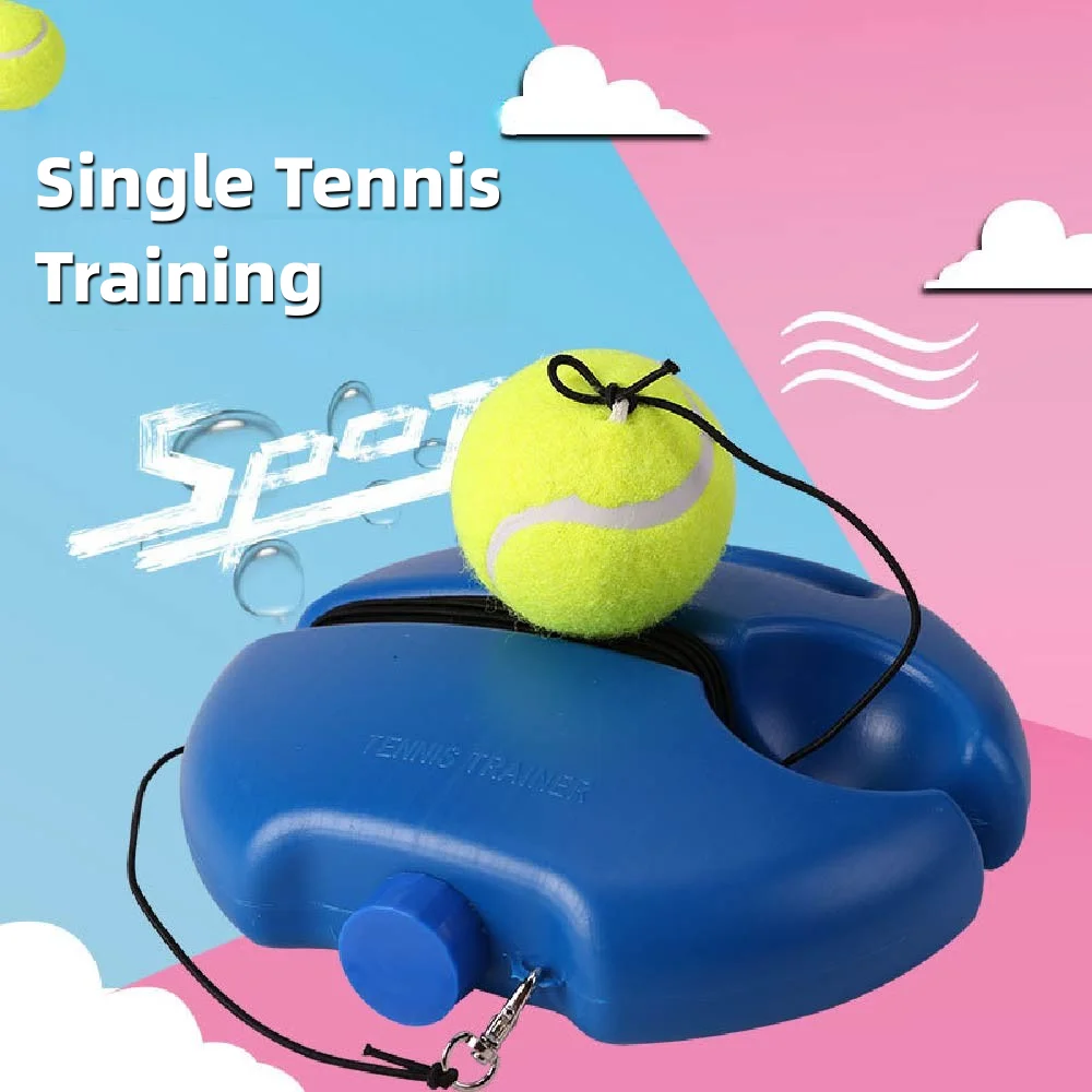مجموعة أدوات تدريب التنس المنفردة مع حبل مرن طويل ومعدات تدريب التنس غير قابلة للانزلاق وقاعدة قابلة للتعديل للمبتدئين #1