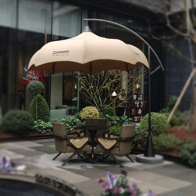 

Открытый двор, кафе, отдел продаж, садовый пейзаж, индивидуальный уличный зонтик, креативный круг, креативная мебель для ресторана