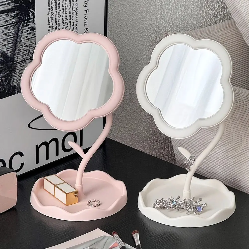 Desktop Makeup Mirror Sunflower Shaped Cute Girly Heart Dressing Mirror Detachable Hanging Jewelry High-definition Beauty Mirror