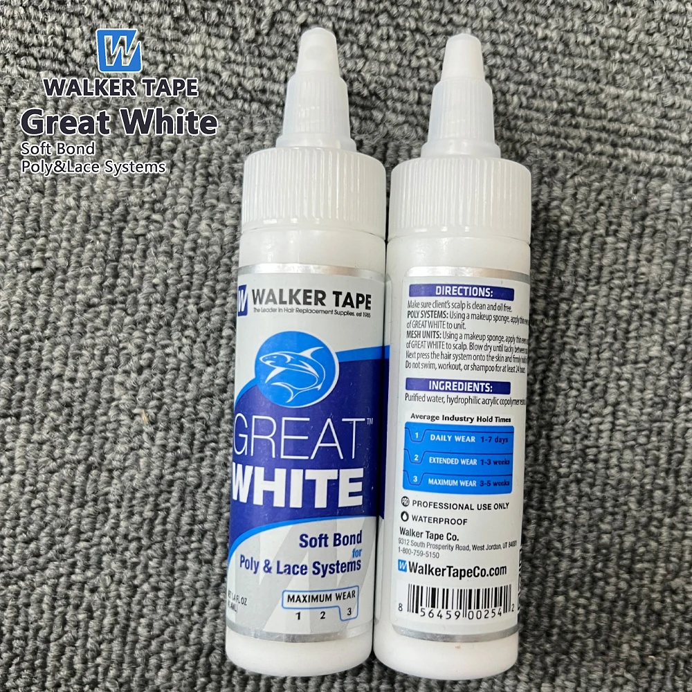 

Walker Tape Wig Glue Great White Hair Adhesive Soft Bond Adhesives Glue For Poly&Lace Systems Waterproof Hair Glue For Lace Wig