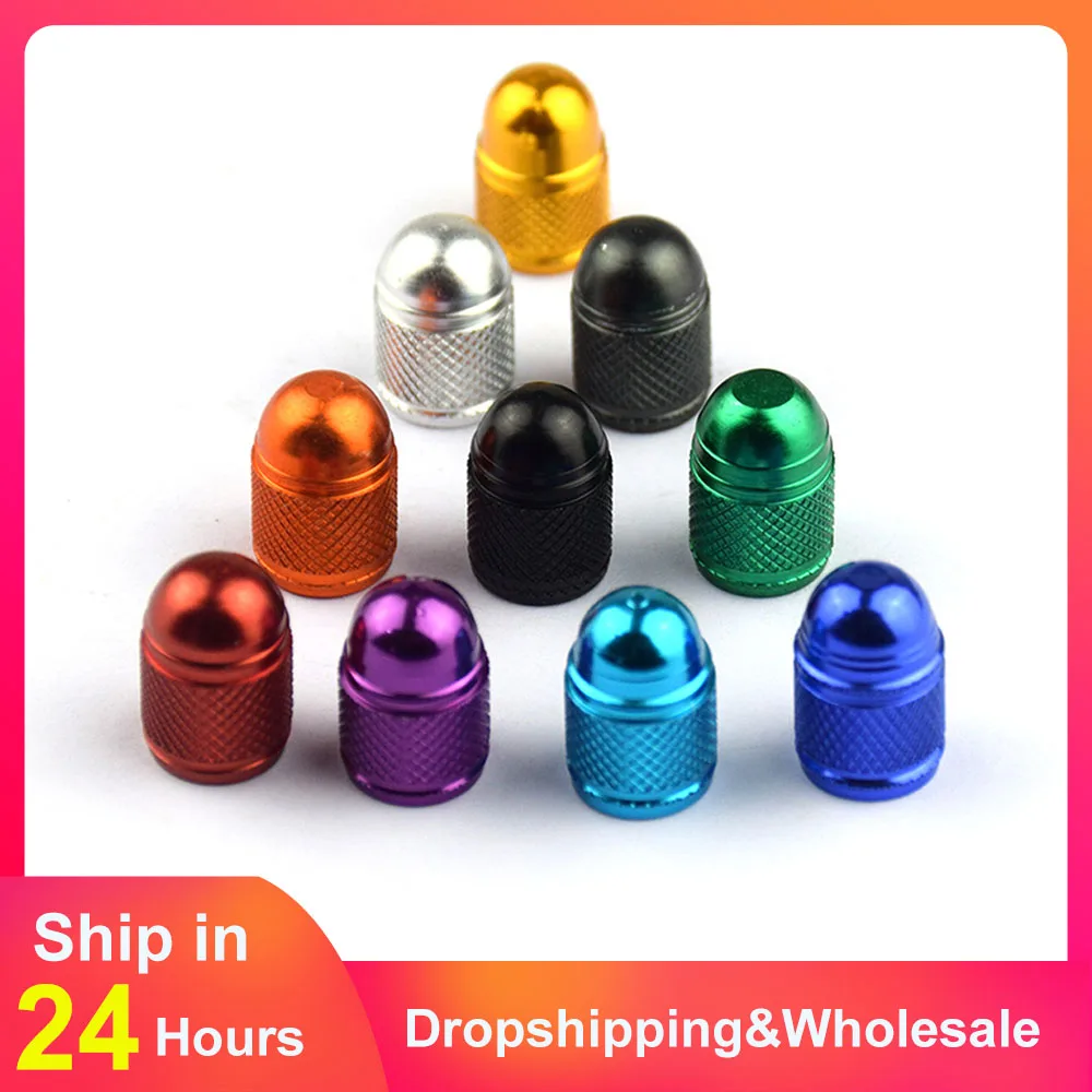 4Pcs Colorful Bullet Aluminum Alloy Car Tire Valve Cap Modified Car Valve Cap Dust Cap Waterproof Tapones De Valvula