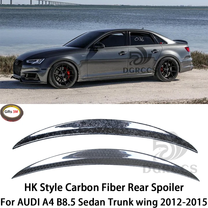 

For AUDI A4 B8.5 Sedan HK Style Carbon fiber Rear Spoiler Trunk wing 2012-2015 Forged carbon Honeycomb Carbon Fiber FRP primer