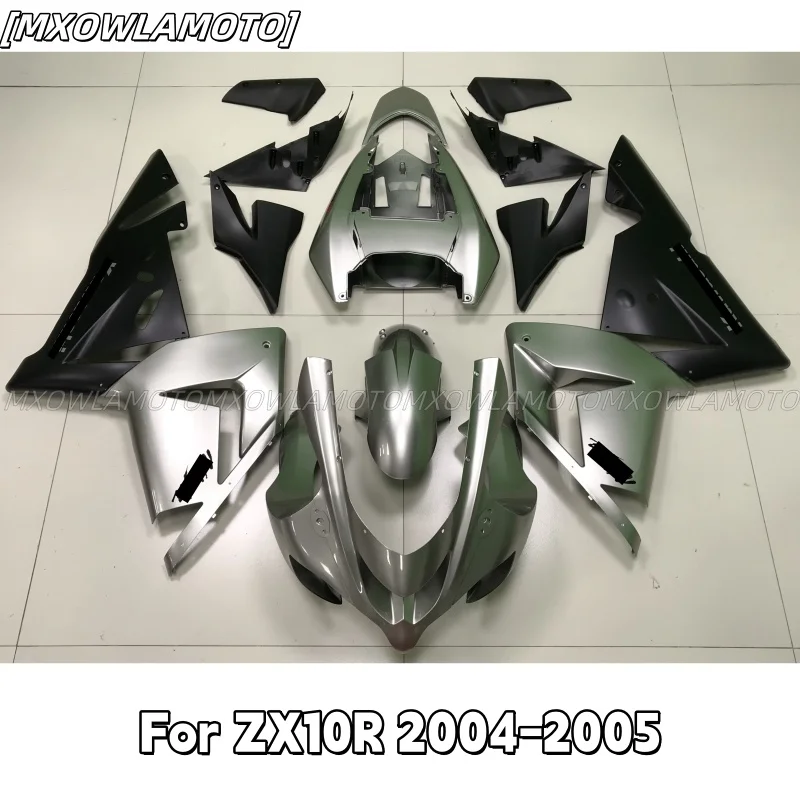 

ABS Fairing Set for ZX-10R 2004 2005 Motorcycle Spare Parts Fairings Silver Black Injection Bodywork ZX10R 04 05