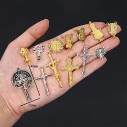 25 Styles/Religious Charm Catholic Three Hole Necklace Link Cross Pendant Jewelry Making DIY Jewelry Accessories/10 Pieces Whole