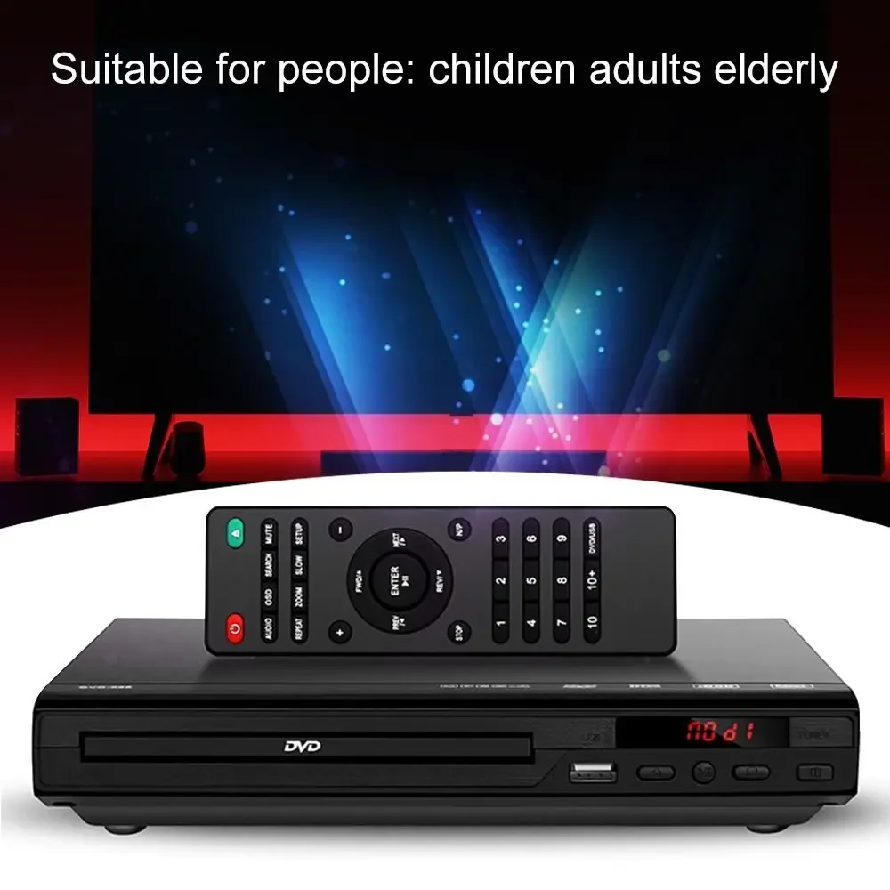 High Quality Support VCD Home Digital TV DVD CD Player Video Disc Player 2025 Players Digital Disc Multimedia USB Remote Control