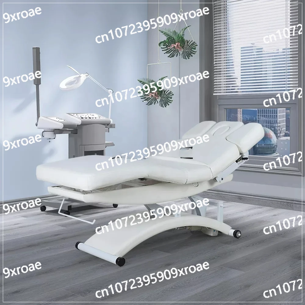 New White Esthetician Therapy Spa Treatment  3 Electric Motor Extension Lash Facial Table De Massage Bed