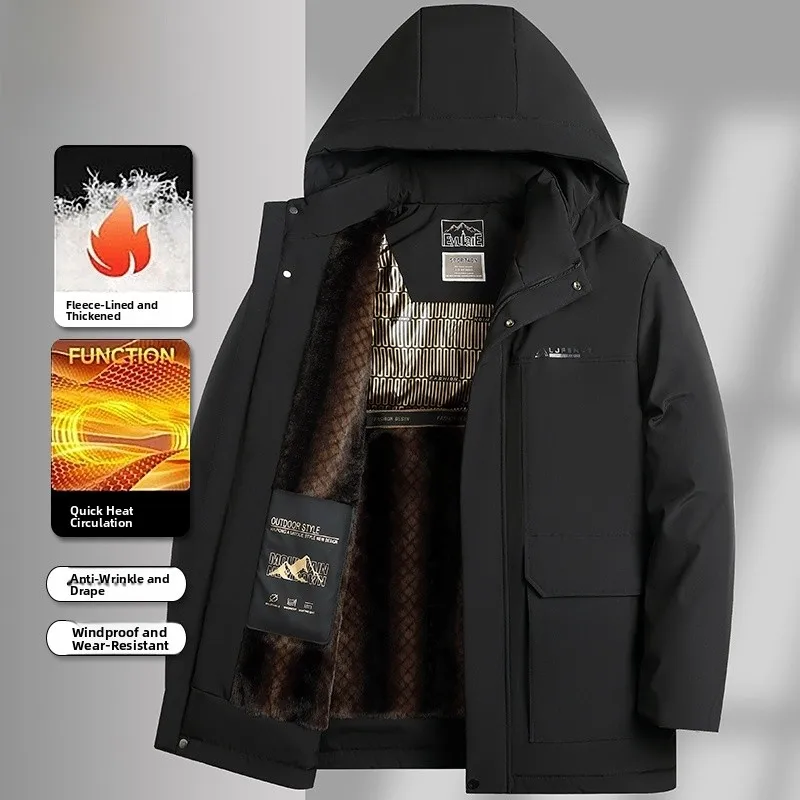 

Мужская утепленная хлопковая куртка Pierre Cardin на флисовой подкладке, осенне-зимняя, ветрозащитная, теплая, для папы