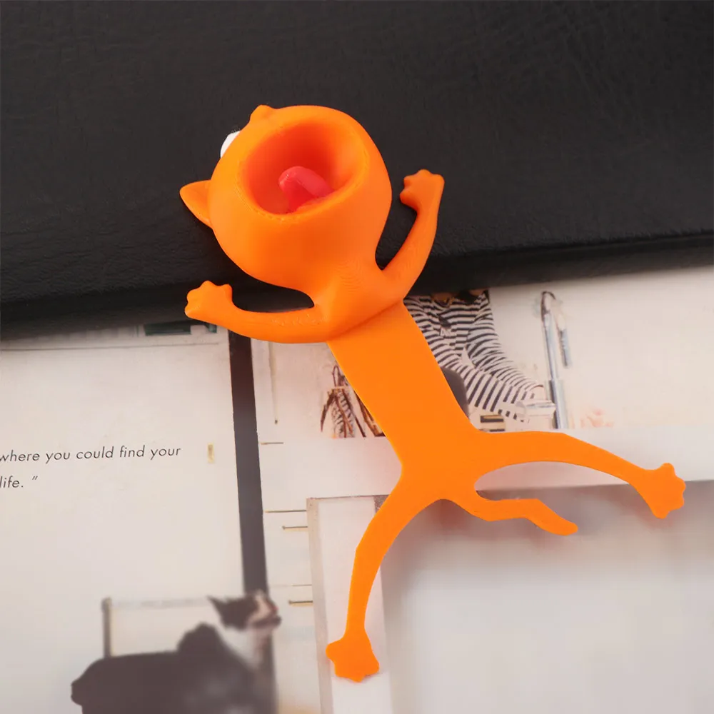 Simple 3D Lazy Cat Bookmark Cute Multi-functional Reading Book Clip Reading Tool Funny Cat Reading Bookmark Students Supplies
