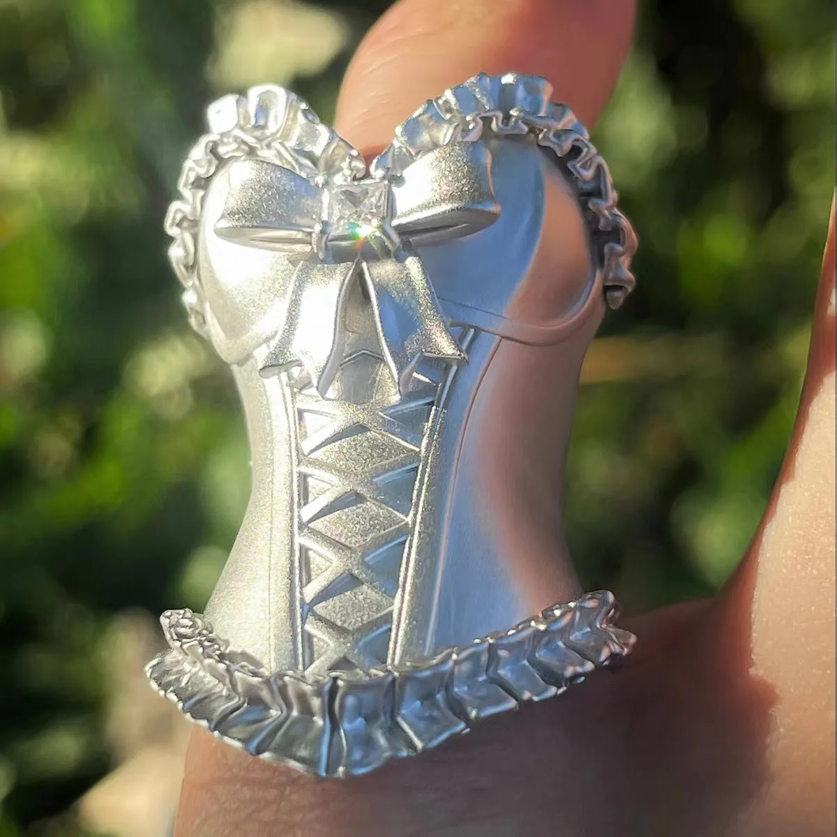Fashion Copper Material Corset Shape Ring For Men Women Jewelry Accessories Vintage Unique Statement Finger Ring For Party Club