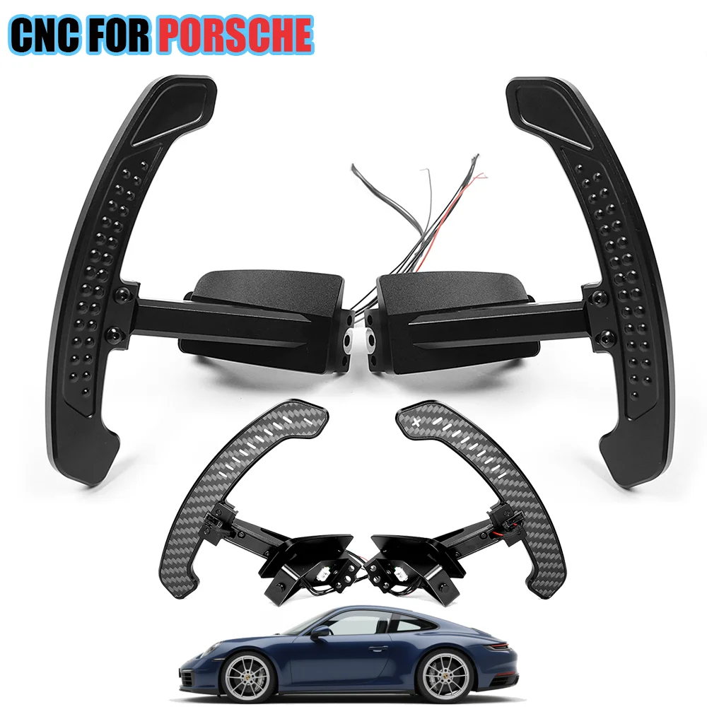 

2026 LED Magnetic Paddle Shifters Aluminum Alloy Carbon Fiber For Porsche 992 GT3 911 718 MacanTaycan 718 Cayman 991 Panamera